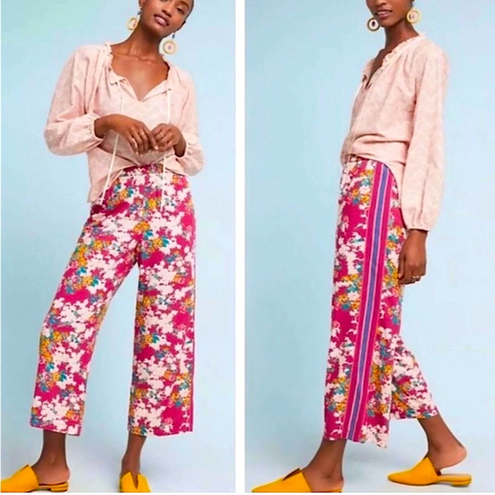 Anthropologie Pink Floral Pants